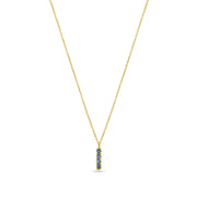 Pendant Necklace: Sapphire Short Bar Pendant in 18k Yellow Gold
