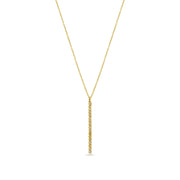 Pendant Necklace: Yellow Sapphire Long Bar Pendant in 18k Yellow Gold