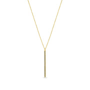 Pendant Necklace: Colour Change Garnet Long Bar Pendant in 18k Yellow Gold