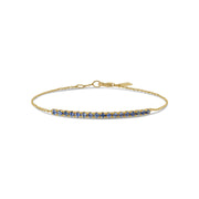 Bracelet: Ice Blue Sapphire Bar Bracelet in 18k Yellow Gold