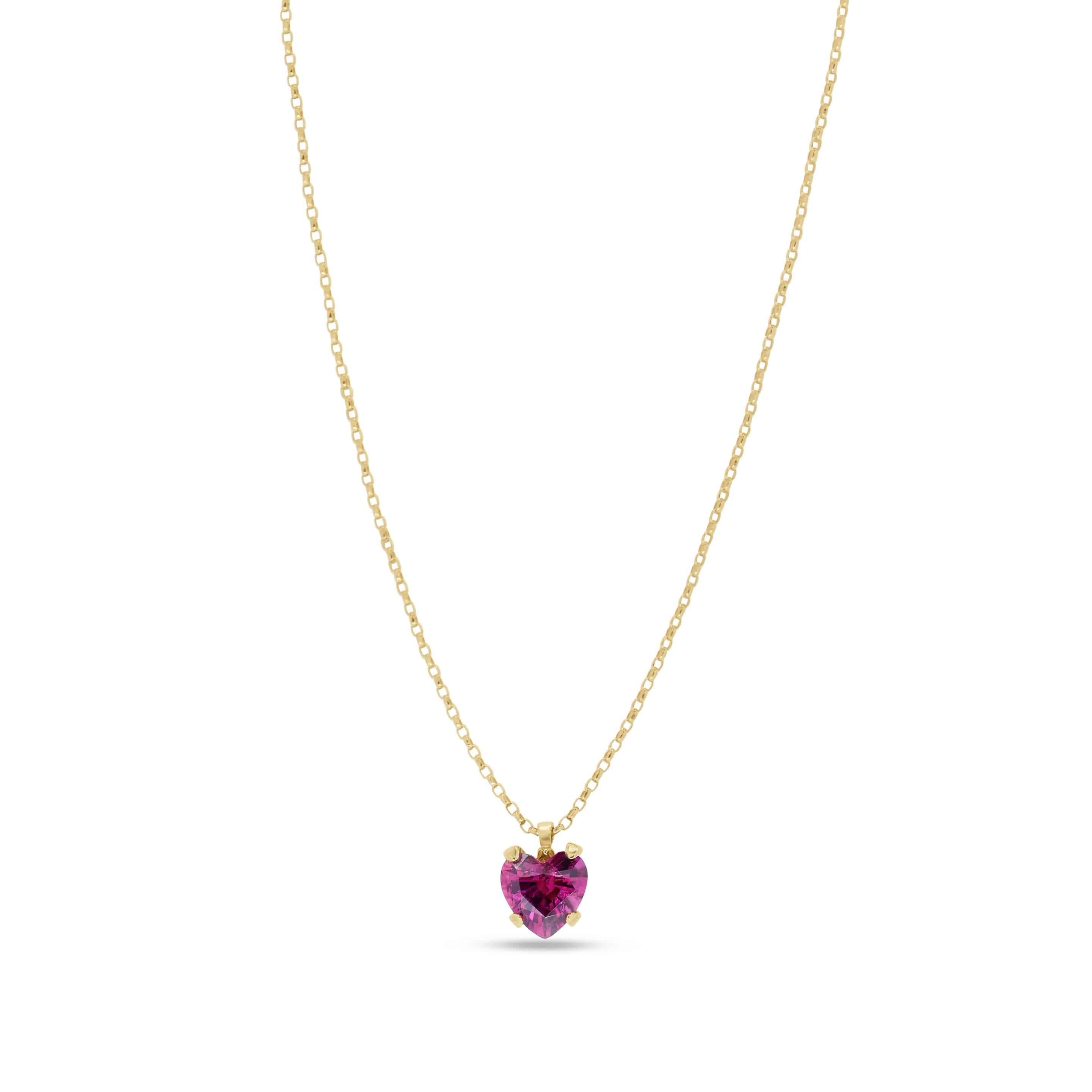 Pendant Necklace: Purple Heart Sapphire Pendant in 18k Yellow Gold