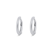Huggie Hoop Earrings in 18k White Gold