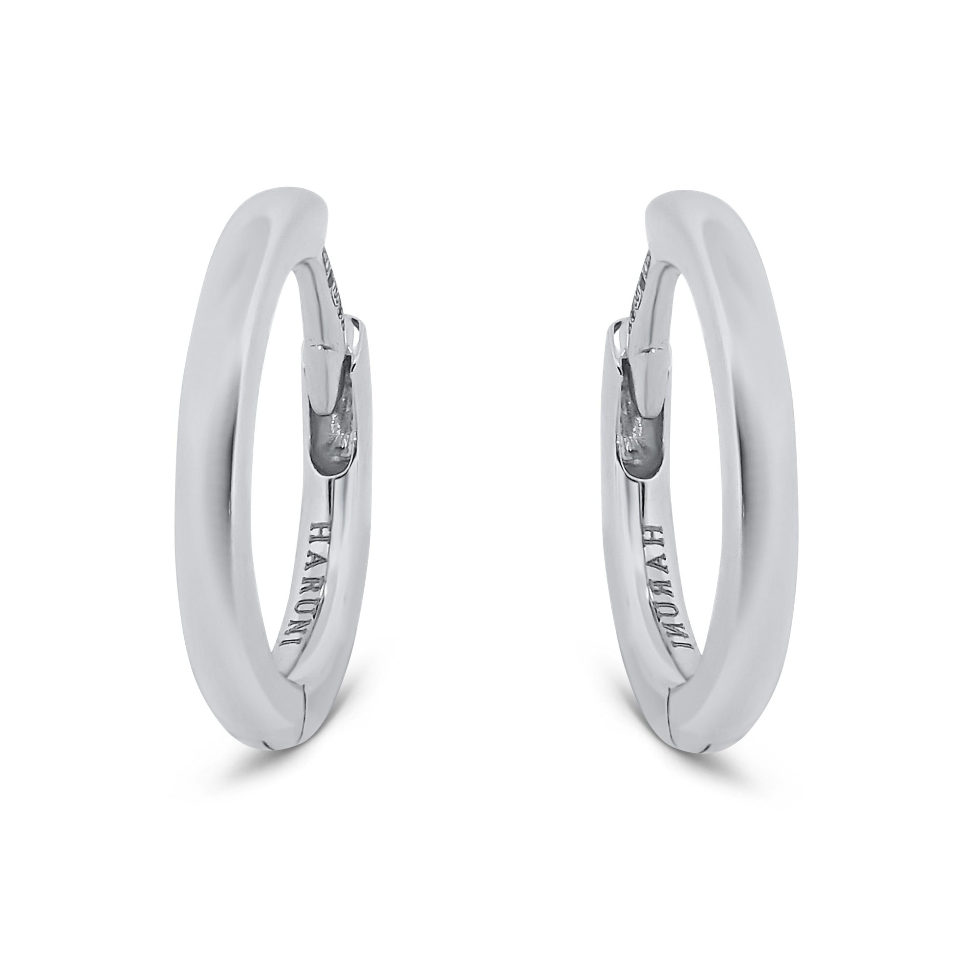 Huggie Hoop Earrings in 18k White Gold