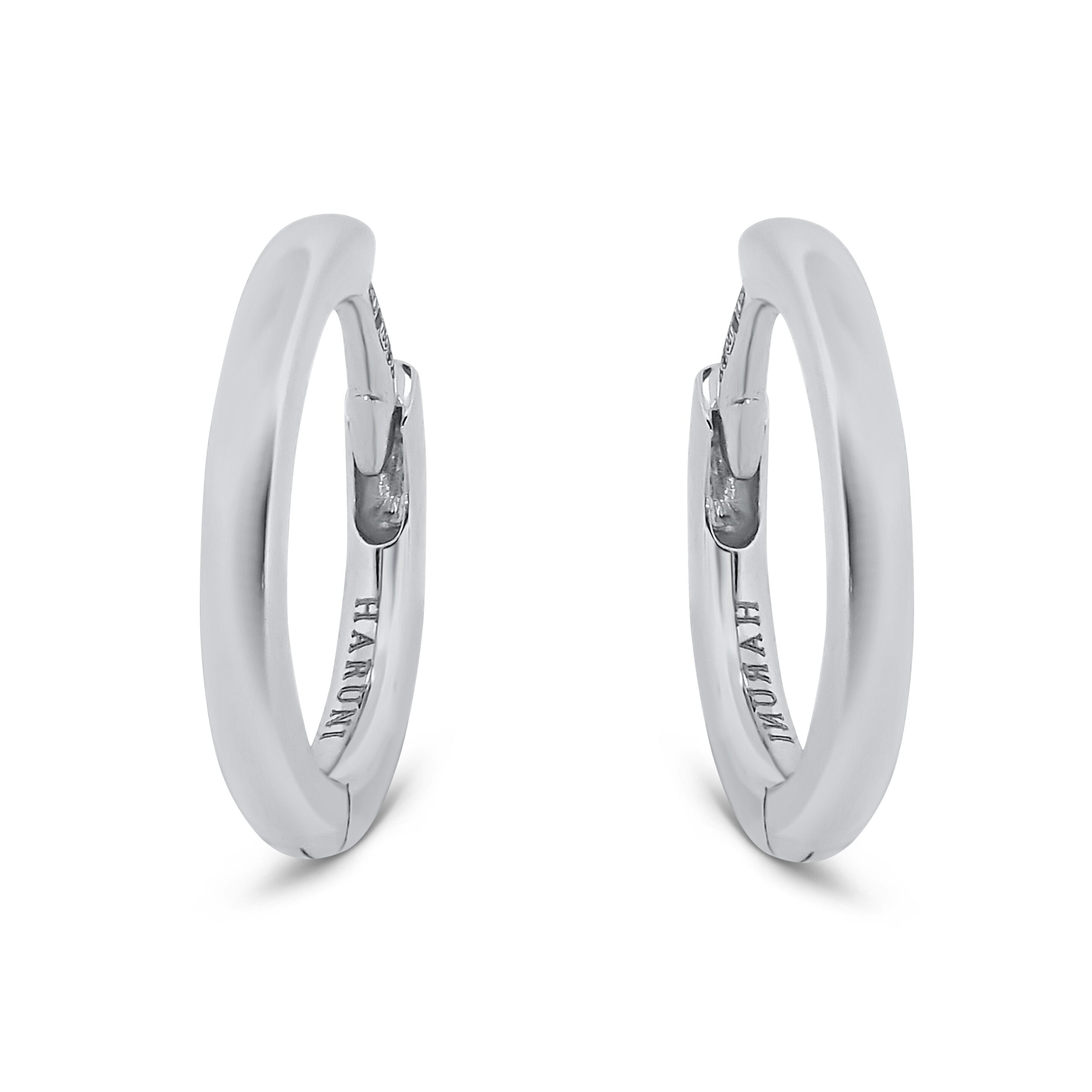 Huggie Hoop Earrings in 18k White Gold