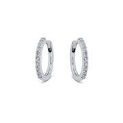 Diamond Hoop Earrings in 18k White Gold