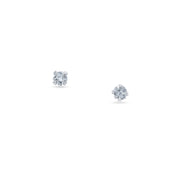 Stud Earrings: White Diamond Solitaire Studs in 18k White Gold