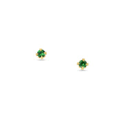 Stud Earrings: Round Tsavorite Studs in 18k Yellow Gold