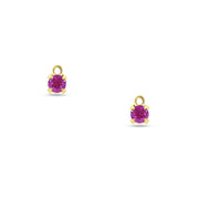 Jewellery Charms: Round Ruby Charms in 18k Yellow Gold