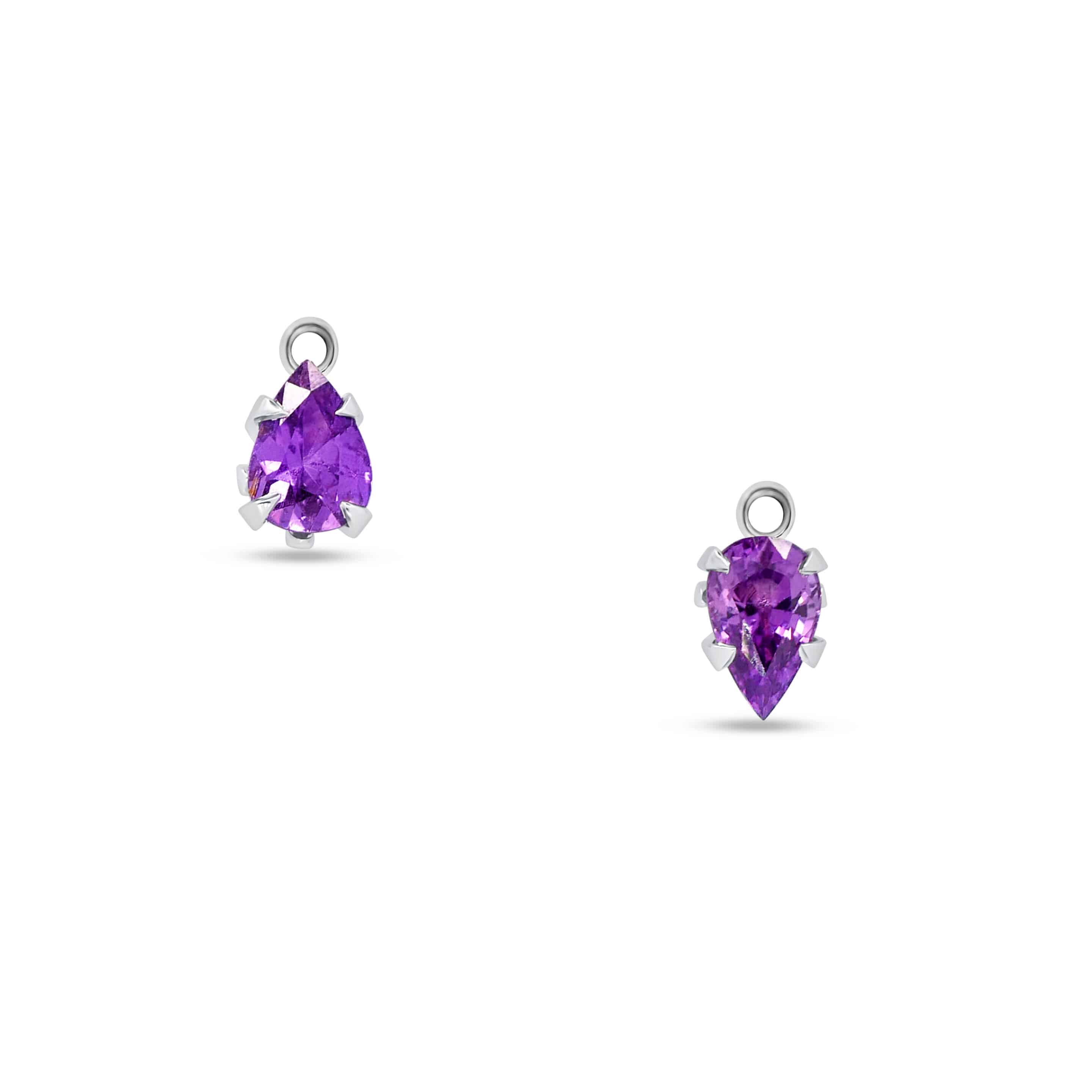 Jewellery Charms: Purple Sapphire Charms in 18k White Gold