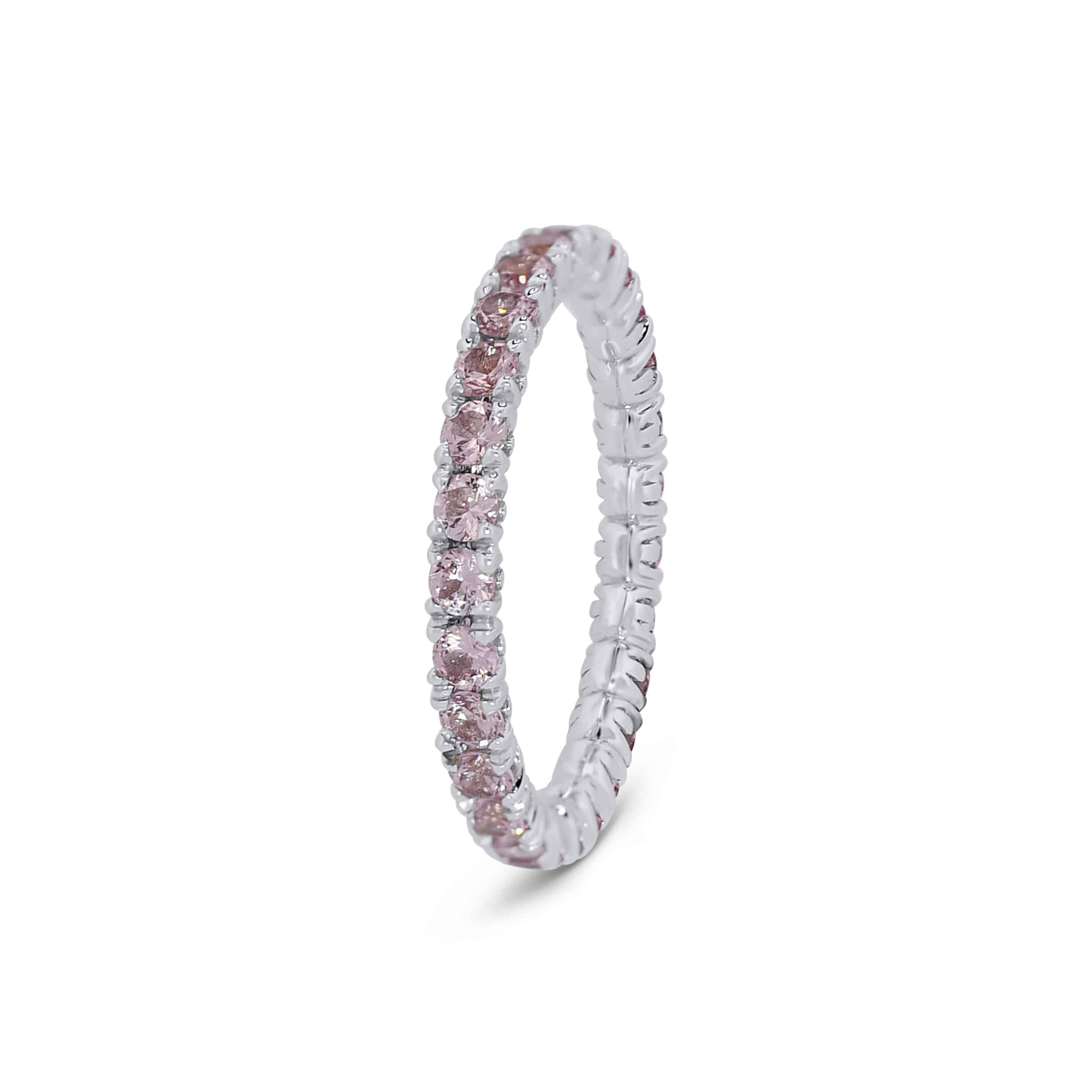 Eternity Ring: Champagne Garnet Eternity Band in 18k White Gold