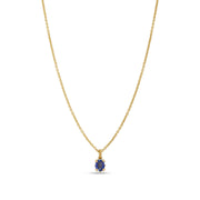 Pendant Necklace: Oval Sapphire Solitaire Pendant in 18k Yellow Gold
