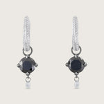 Fleur de Luce Black Diamond Earring Drops in Gunmetal-Finished 18k White Gold