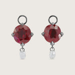 Fleur de Luce Ruby Earring Drops in Blackened 18k White Gold