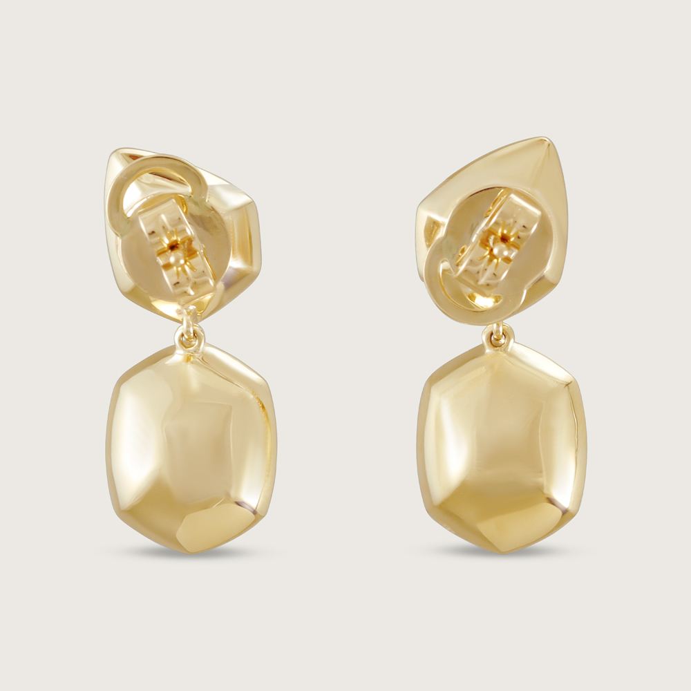 Radiance Ruby and Orange Sapphire Earring Drops in 18k Yellow Gold 2
