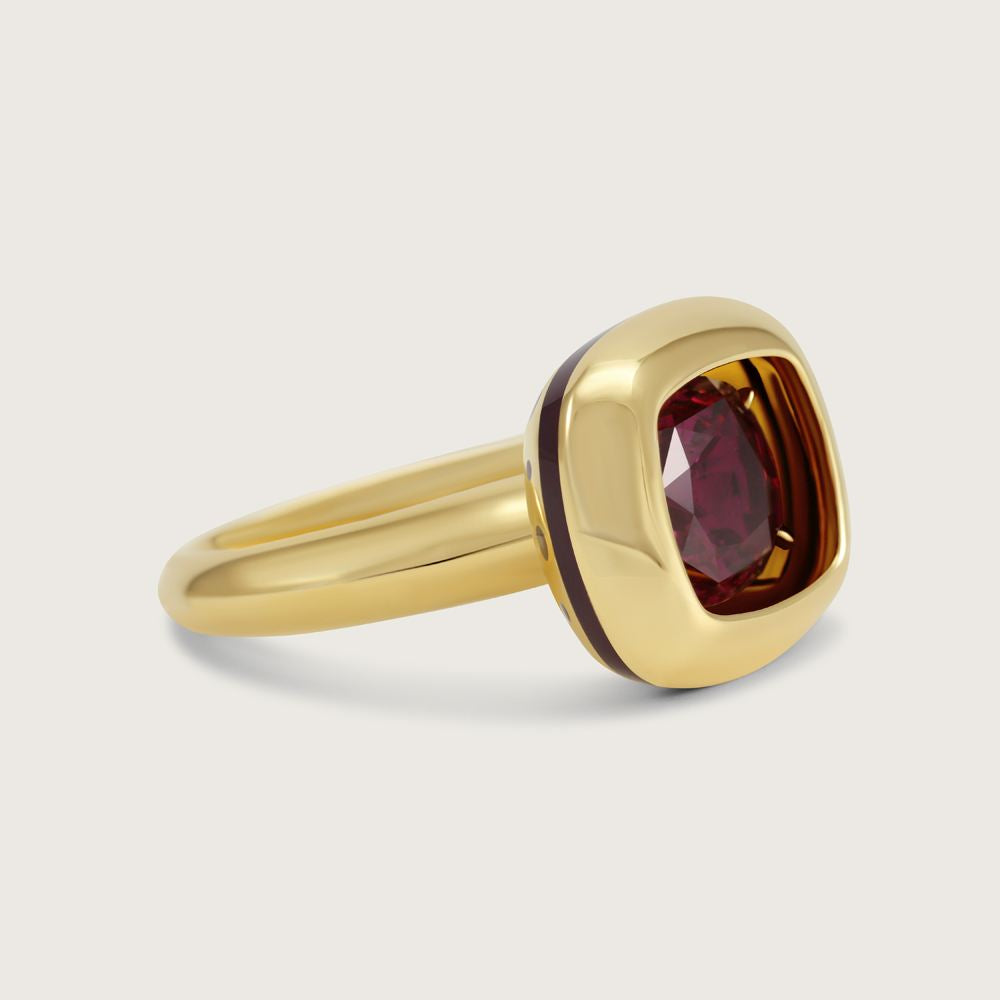 Inner Glow Ruby Cocktail Ring in 18k Yellow Gold