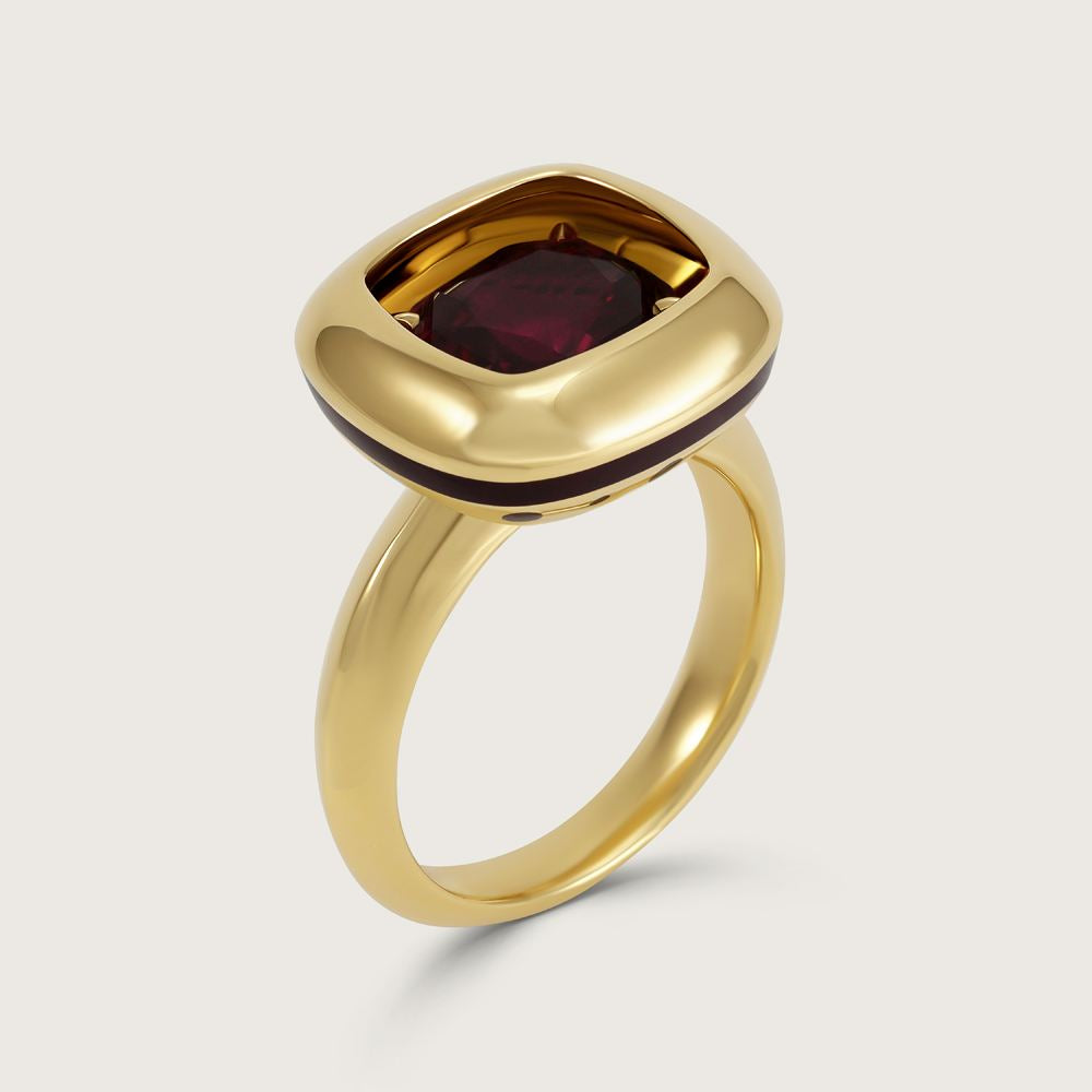 Inner Glow Ruby Cocktail Ring in 18k Yellow Gold