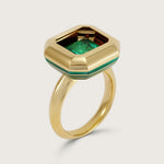 Inner Glow Emerald Cocktail Ring in 18k Yellow Gold
