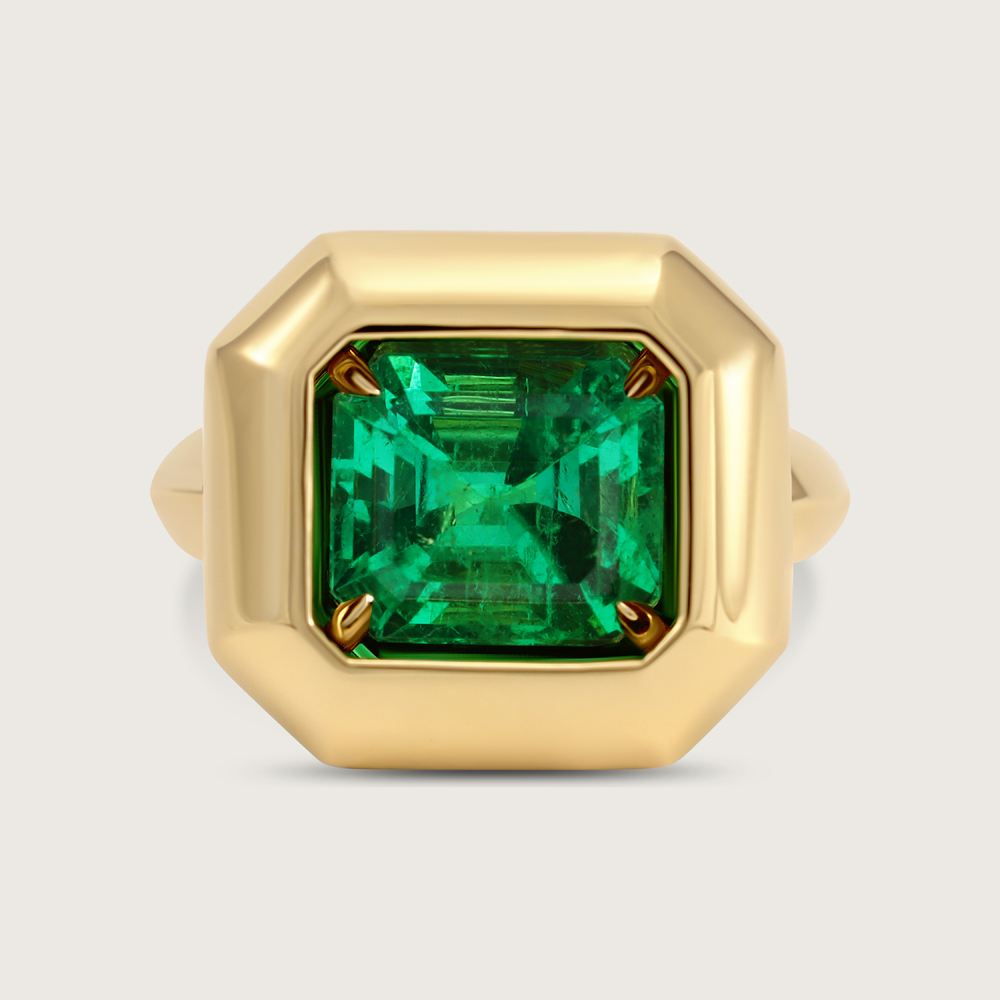 Inner Glow Emerald Cocktail Ring in 18k Yellow Gold 2