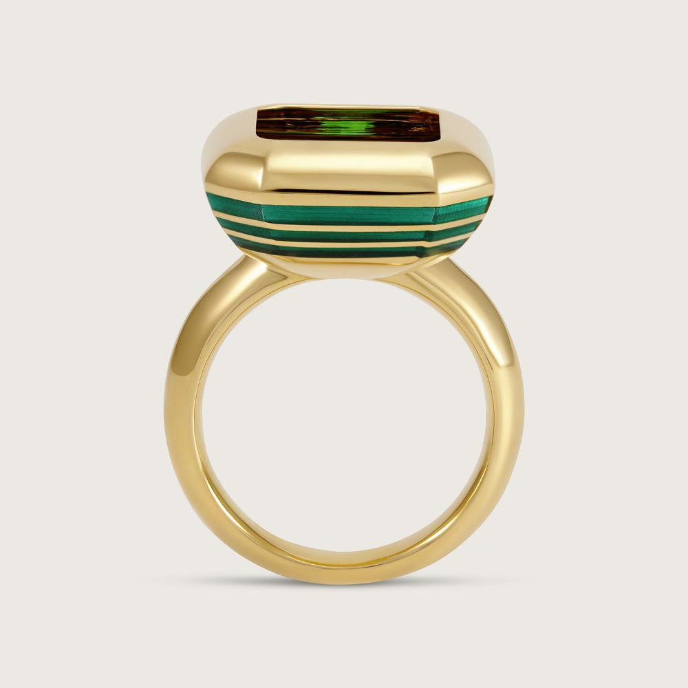Inner Glow Emerald Cocktail Ring in 18k Yellow Gold