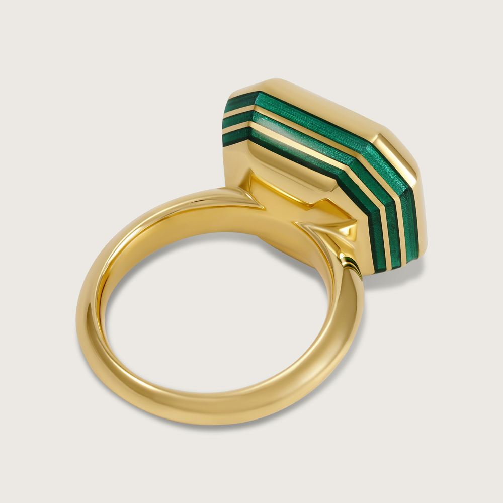 Inner Glow Emerald Cocktail Ring in 18k Yellow Gold 3