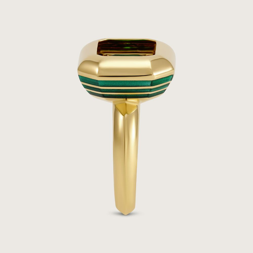 Inner Glow Emerald Cocktail Ring in 18k Yellow Gold 5