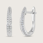 Fleur de Luce Diamond Hoop Earrings in 18k White Gold