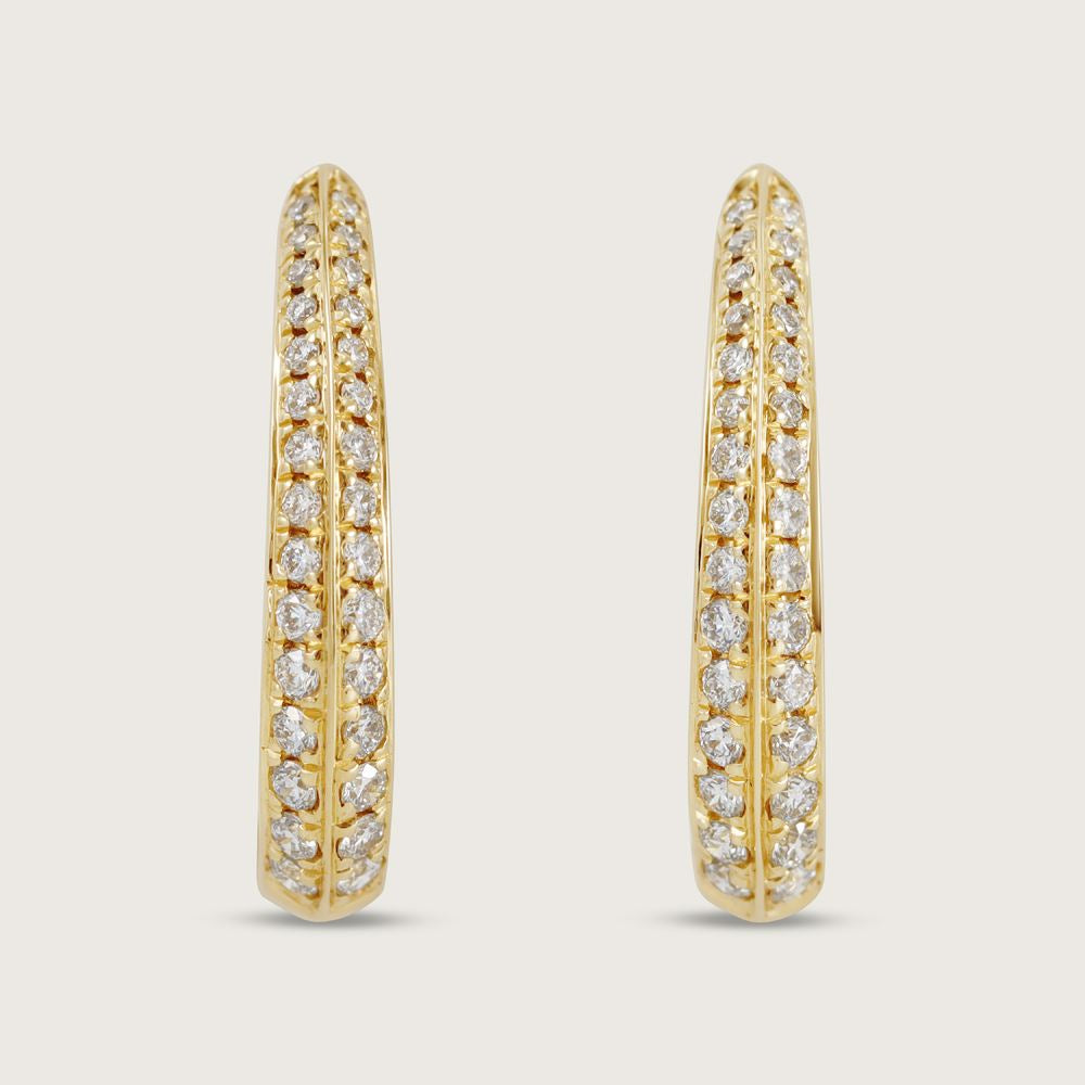 Fleur de Luce Diamond Hoop Earrings in 18k Yellow Gold 2