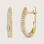 Fleur de Luce Diamond Hoop Earrings in 18k Yellow Gold