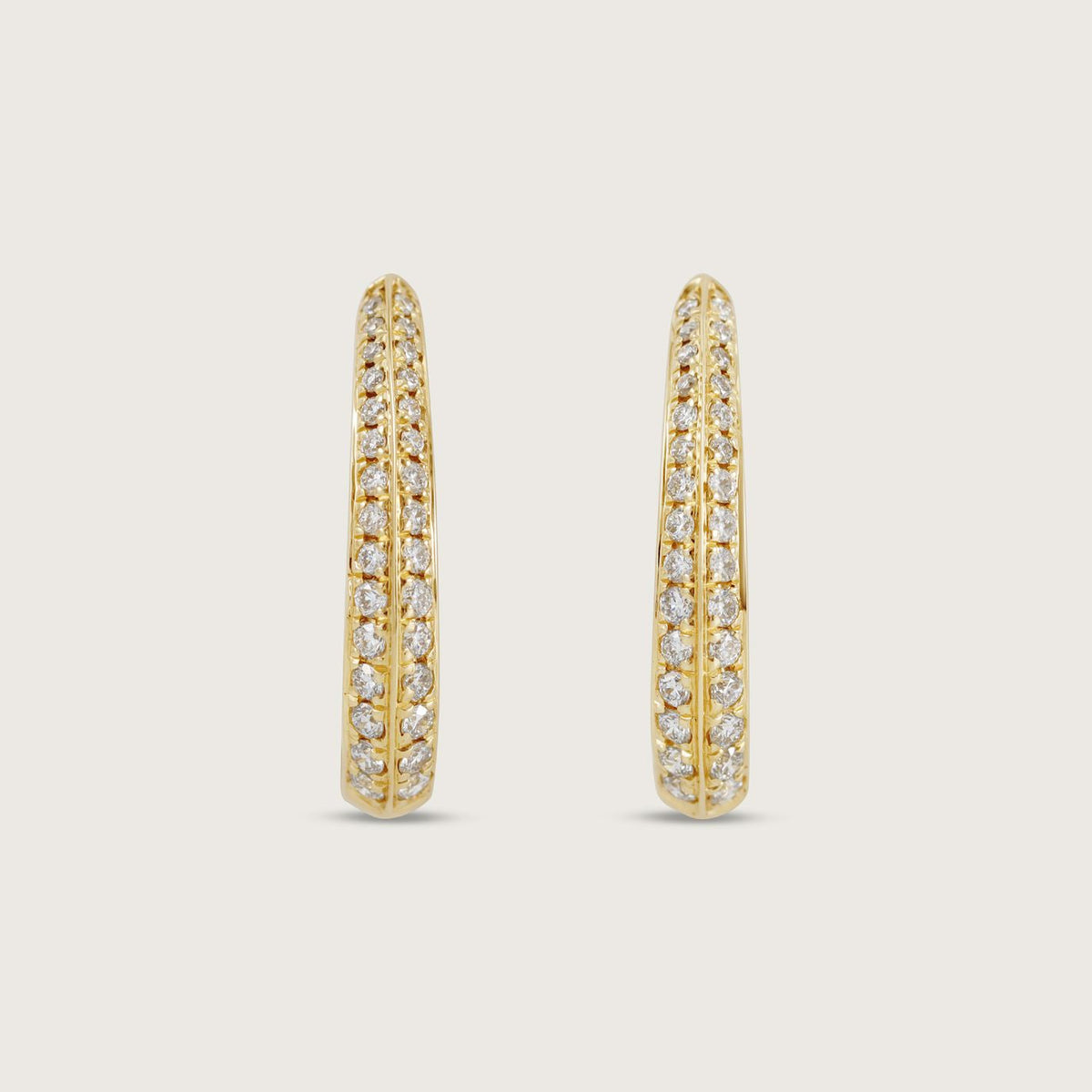Fleur de Luce Diamond Hoop Earrings in 18k Yellow Gold