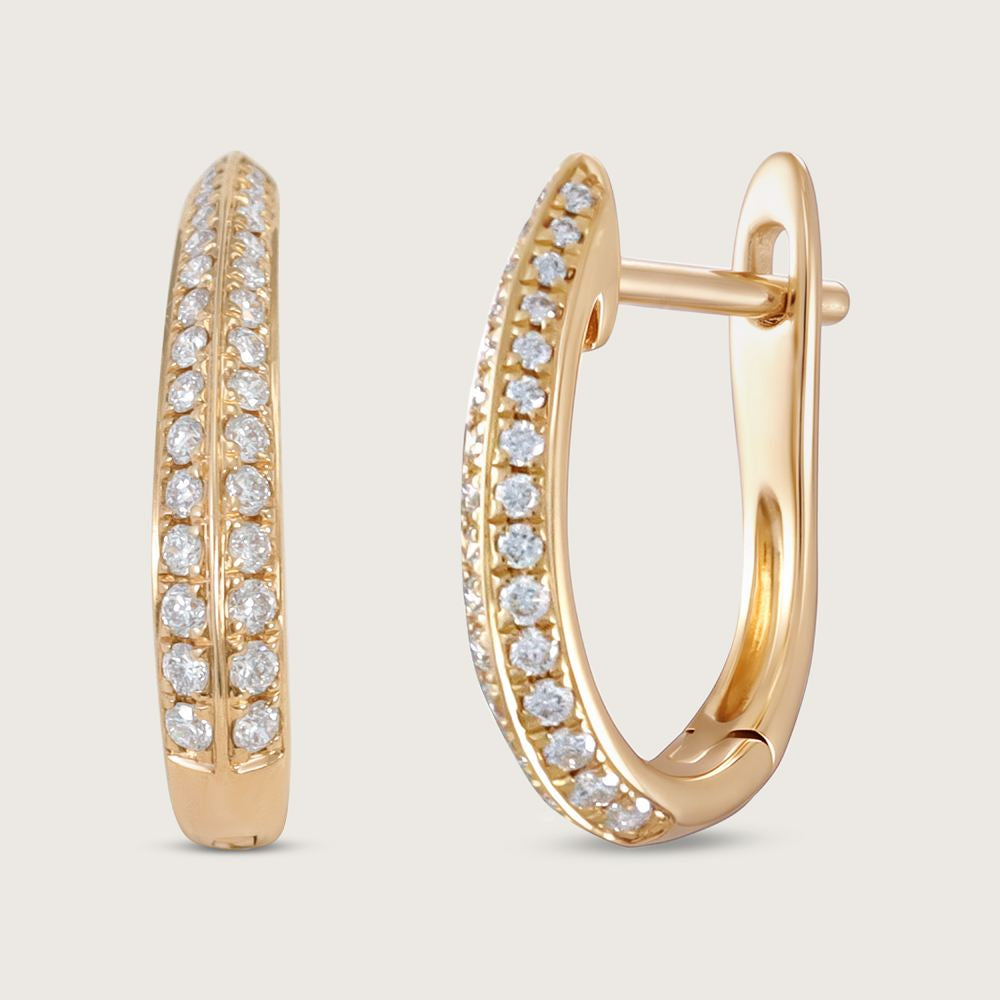 Fleur de Luce Diamond Hoop Earrings in 18k Rose Gold