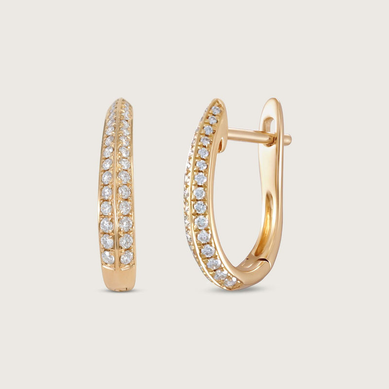 Fleur de Luce Diamond Hoop Earrings in 18k Rose Gold