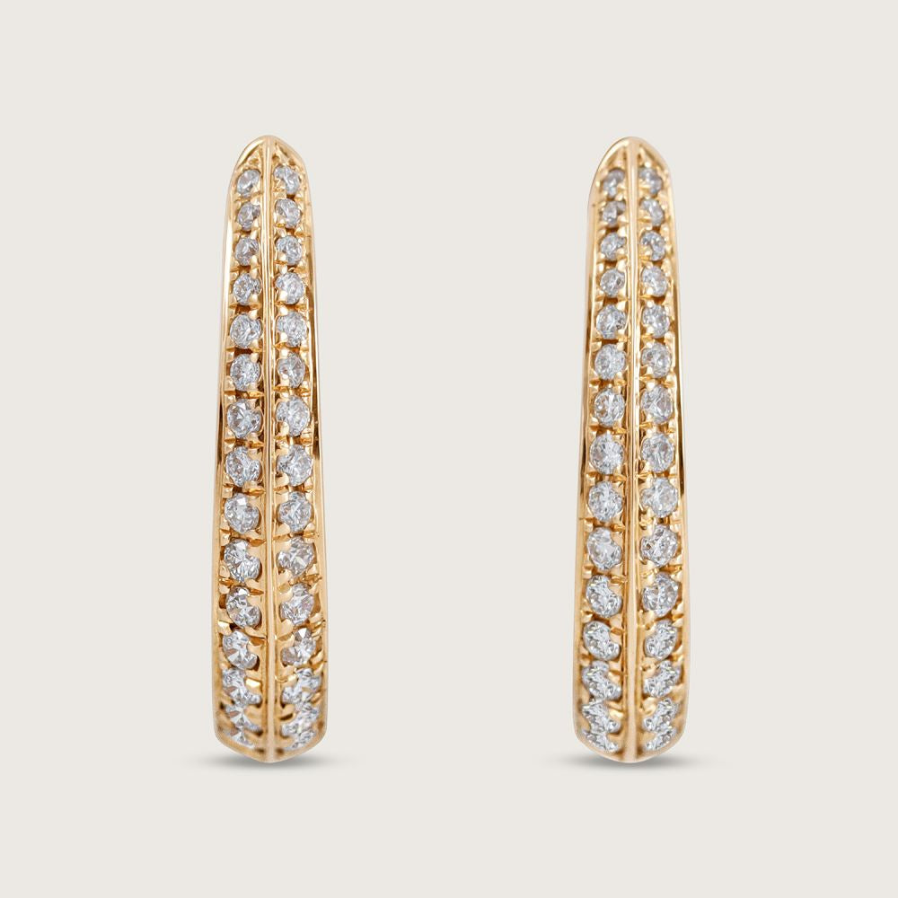 Fleur de Luce Diamond Hoop Earrings in 18k Rose Gold 2
