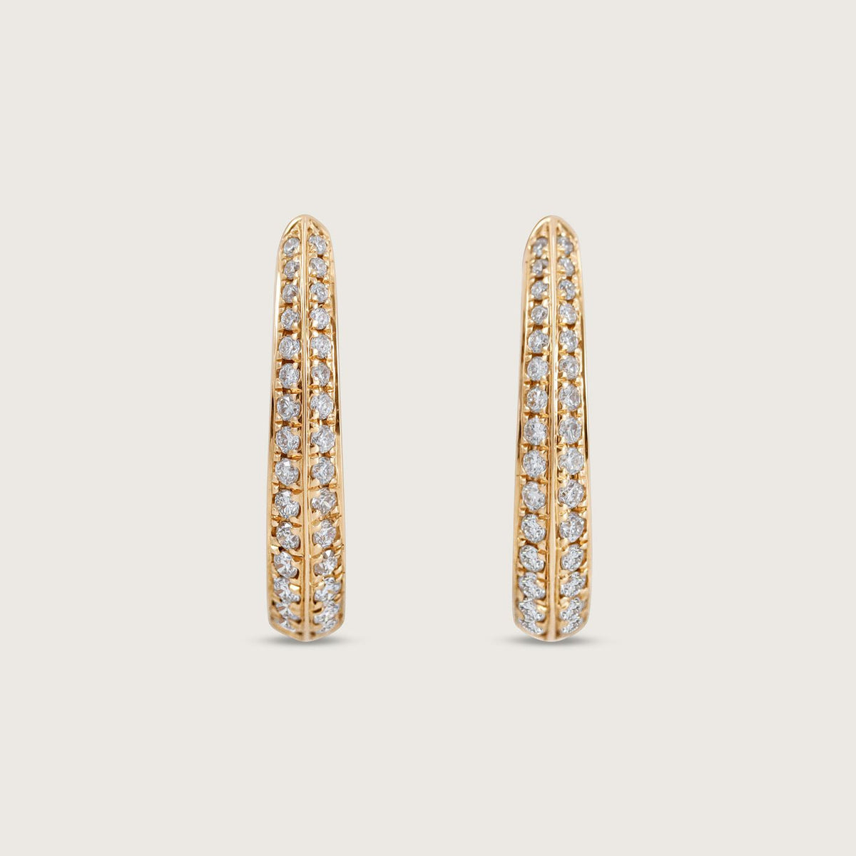 Fleur de Luce Diamond Hoop Earrings in 18k Rose Gold