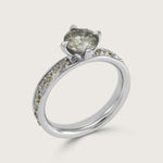 Fleur de Luce Grey Diamond Ring in Platinum