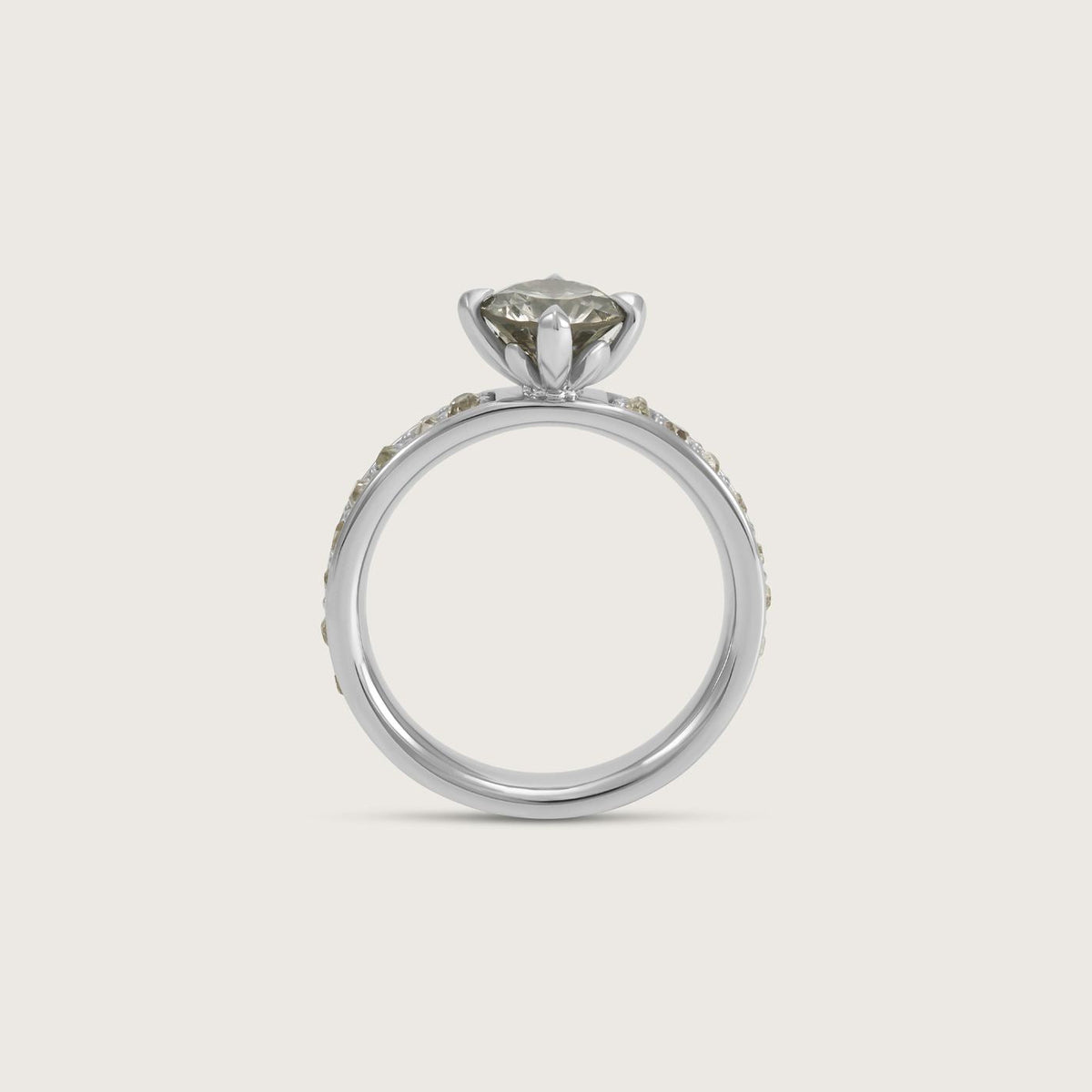 Fleur de Luce Grey Diamond Ring in Platinum