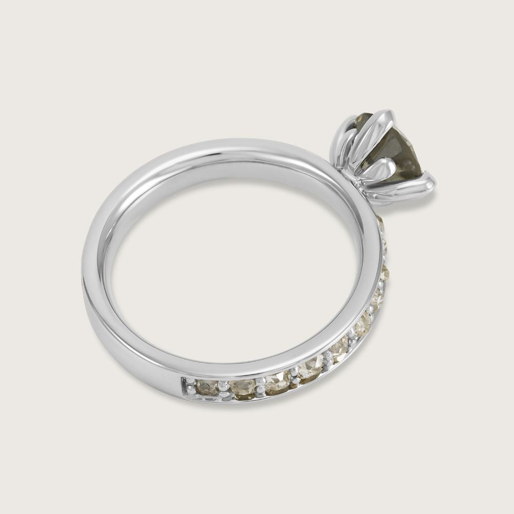 Fleur de Luce Grey Diamond Ring in Platinum 3