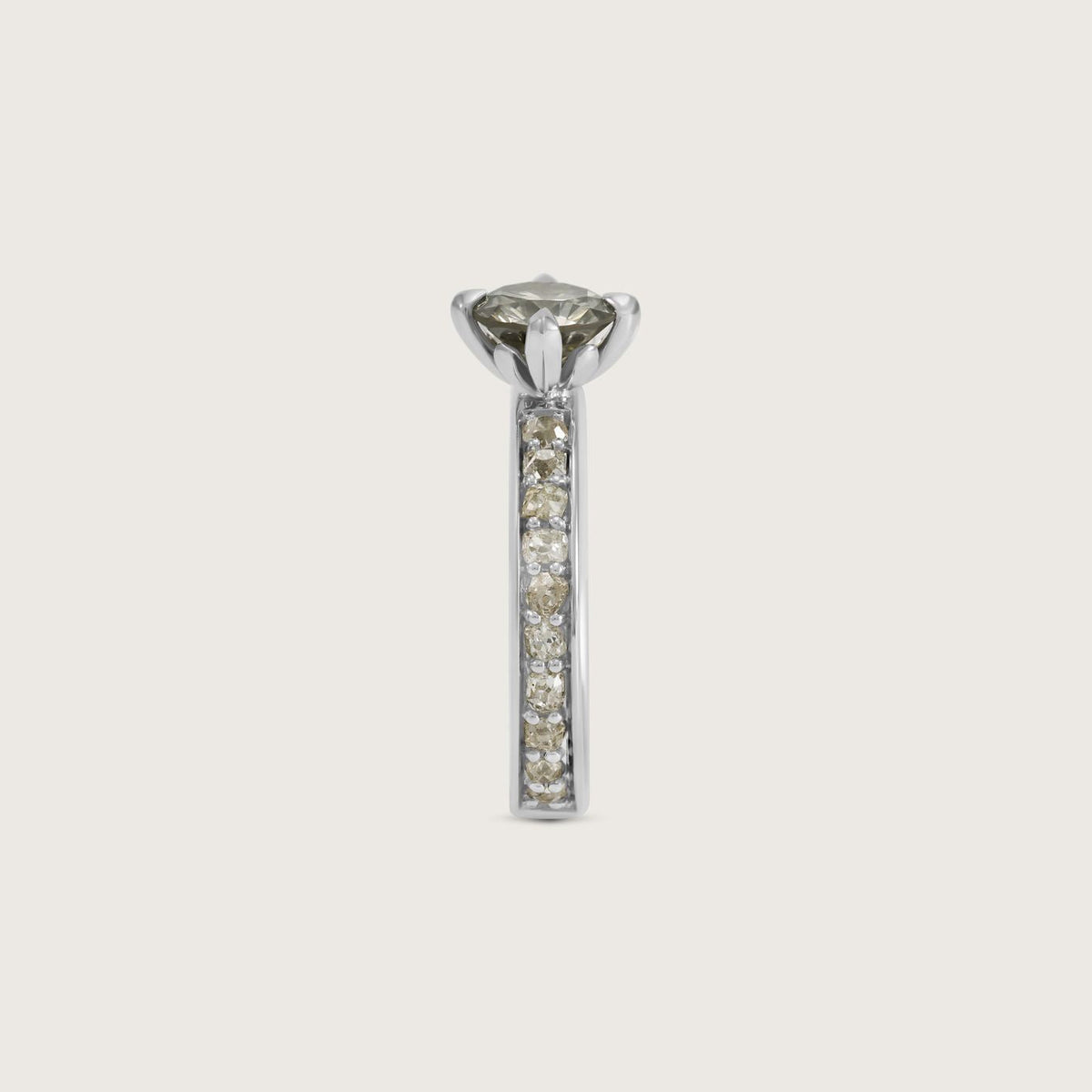 Fleur de Luce Grey Diamond Ring in Platinum