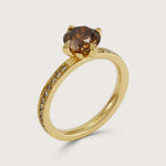 Fleur de Luce Orangy Brown Diamond Ring in 18k Yellow Gold