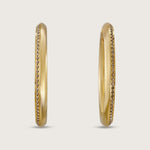 Brown Diamond Knife Edge Hoop Earrings in 18k Yellow Gold
