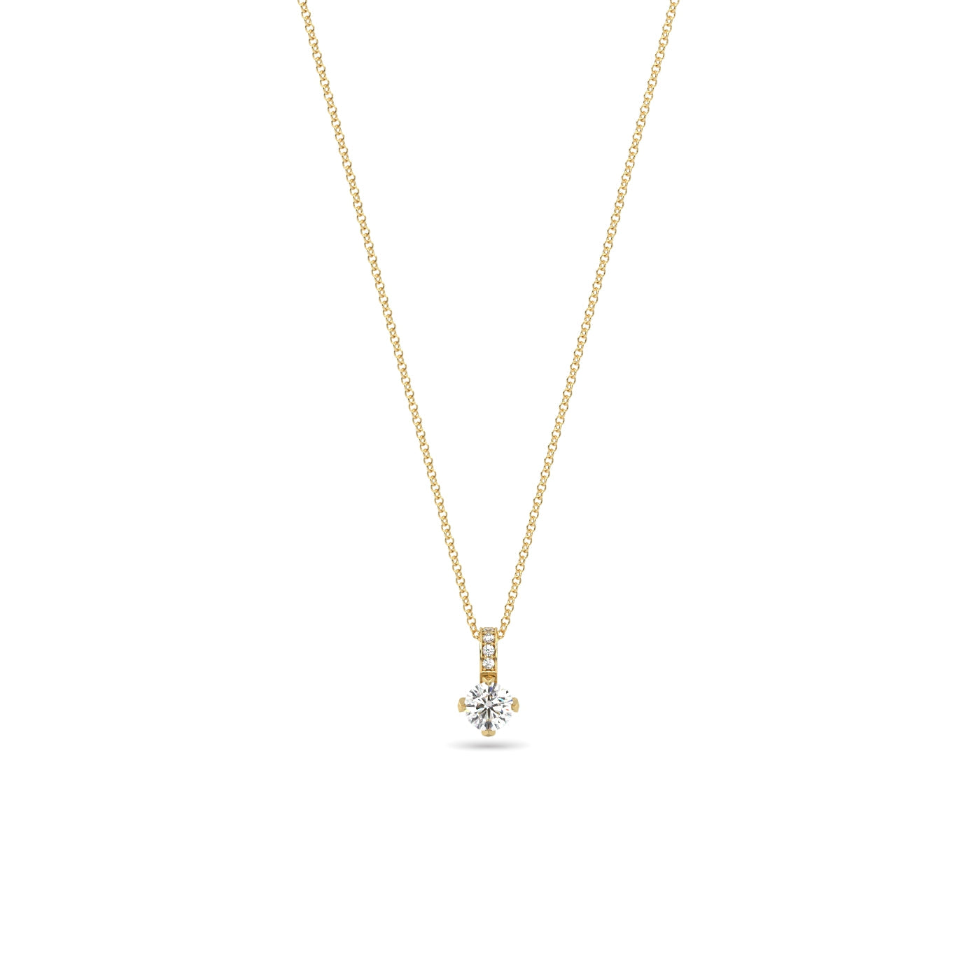 Half Carat Diamond Pendant Necklace in 18k Yellow Gold