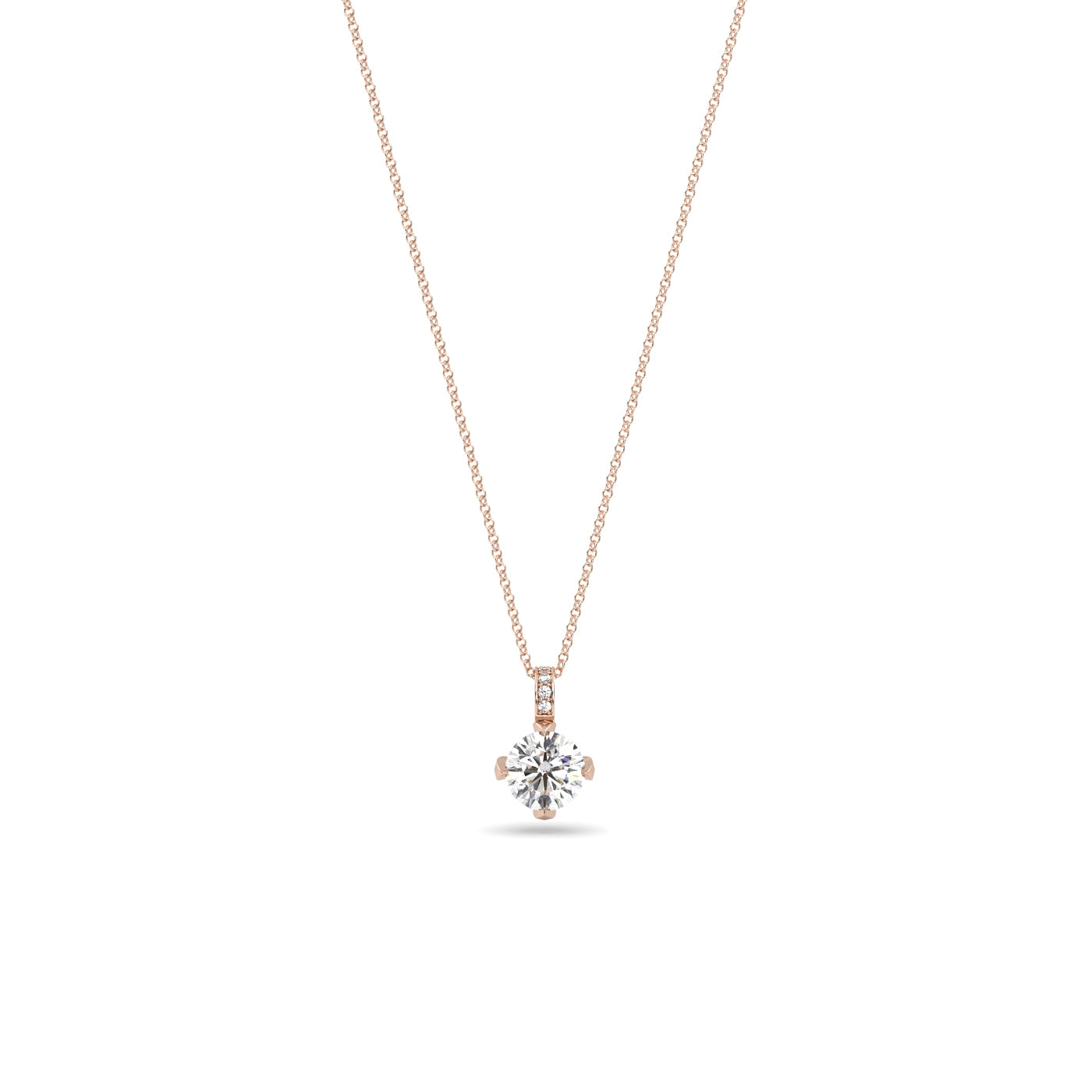 1.50 Carat Diamond Pendant in 18k Rose Gold