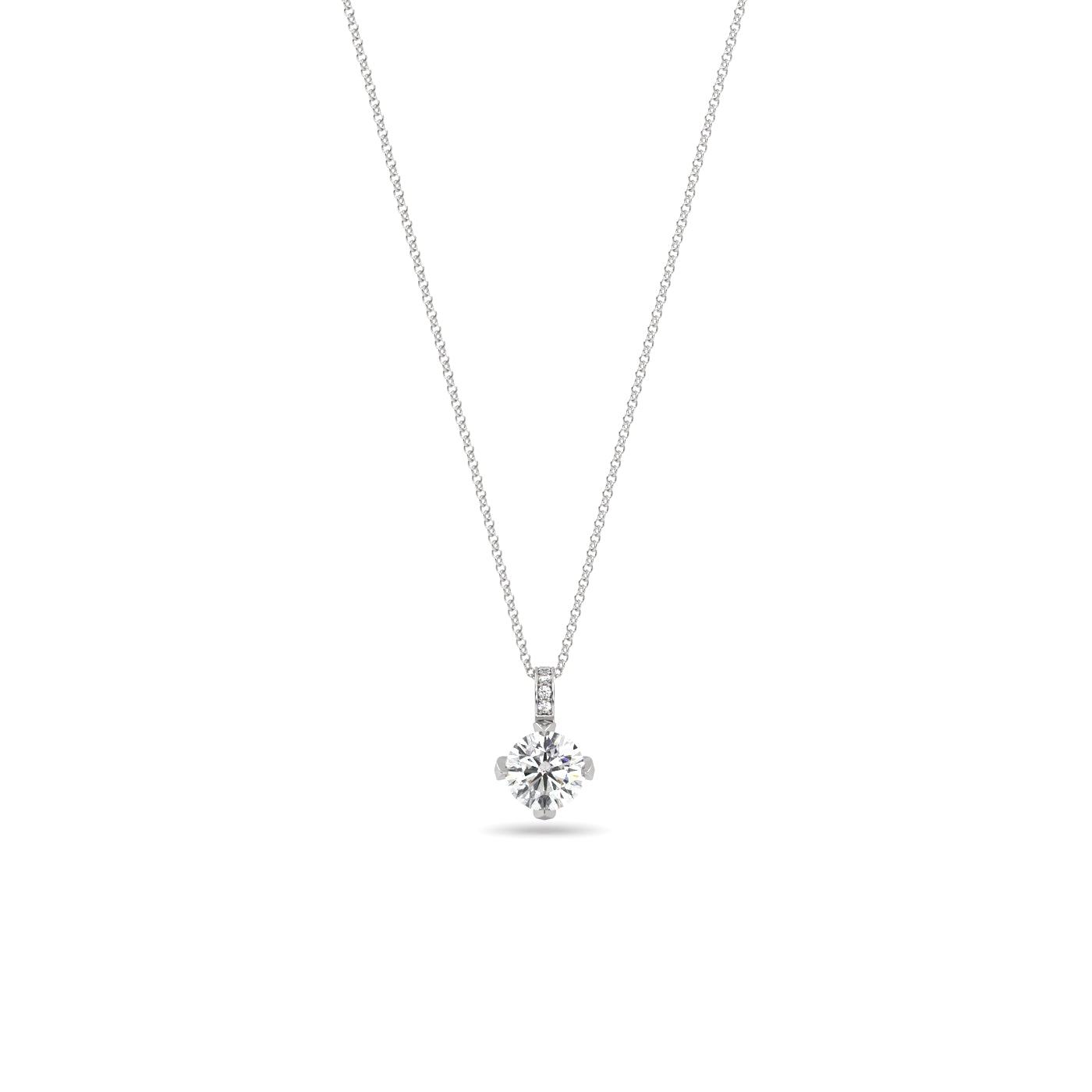 1.50 Carat Diamond Pendant in 18k White Gold