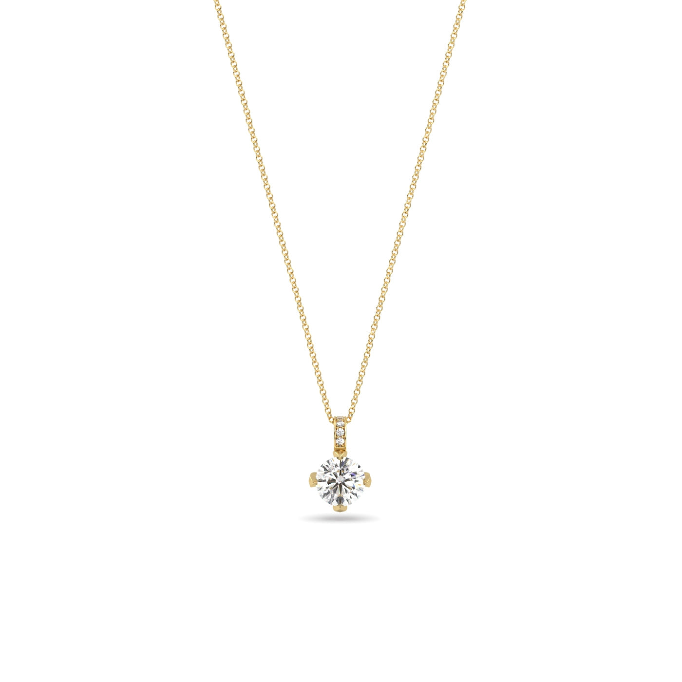 1.50 Carat Diamond Pendant in 18k Yellow Gold