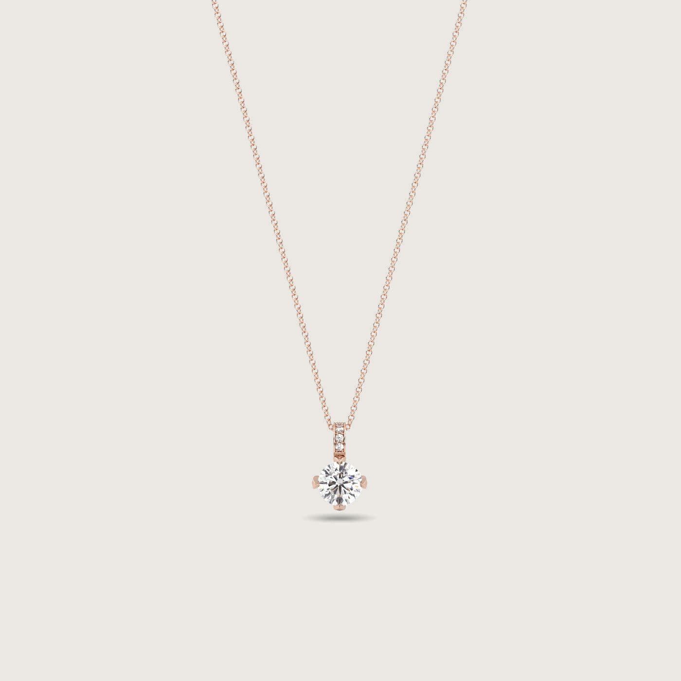Diamond Solitaire Pendant in Fleur de Luce Setting