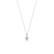 1 Carat Diamond Pendant Necklace in 18k White Gold