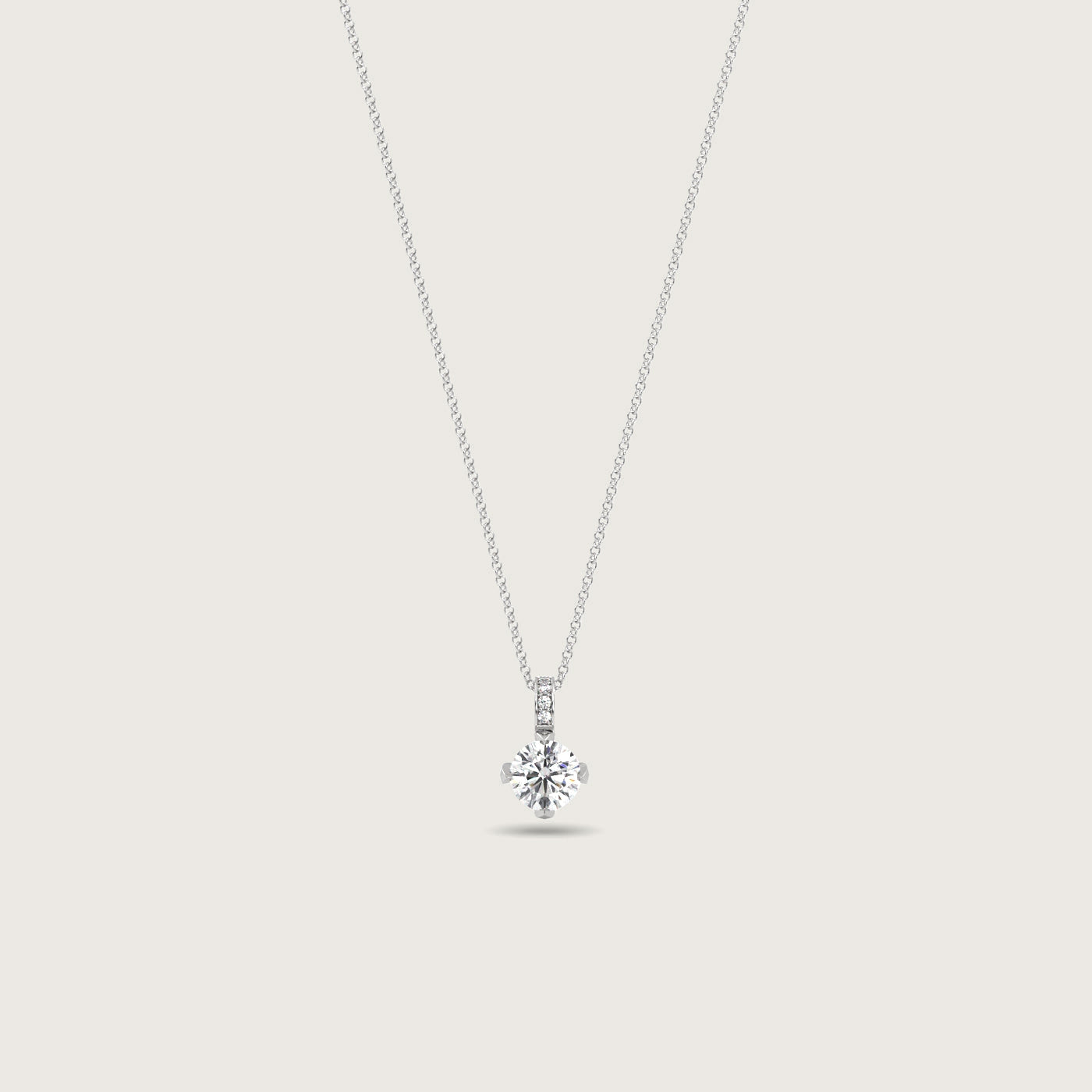 Diamond Solitaire Pendant in Fleur de Luce Setting