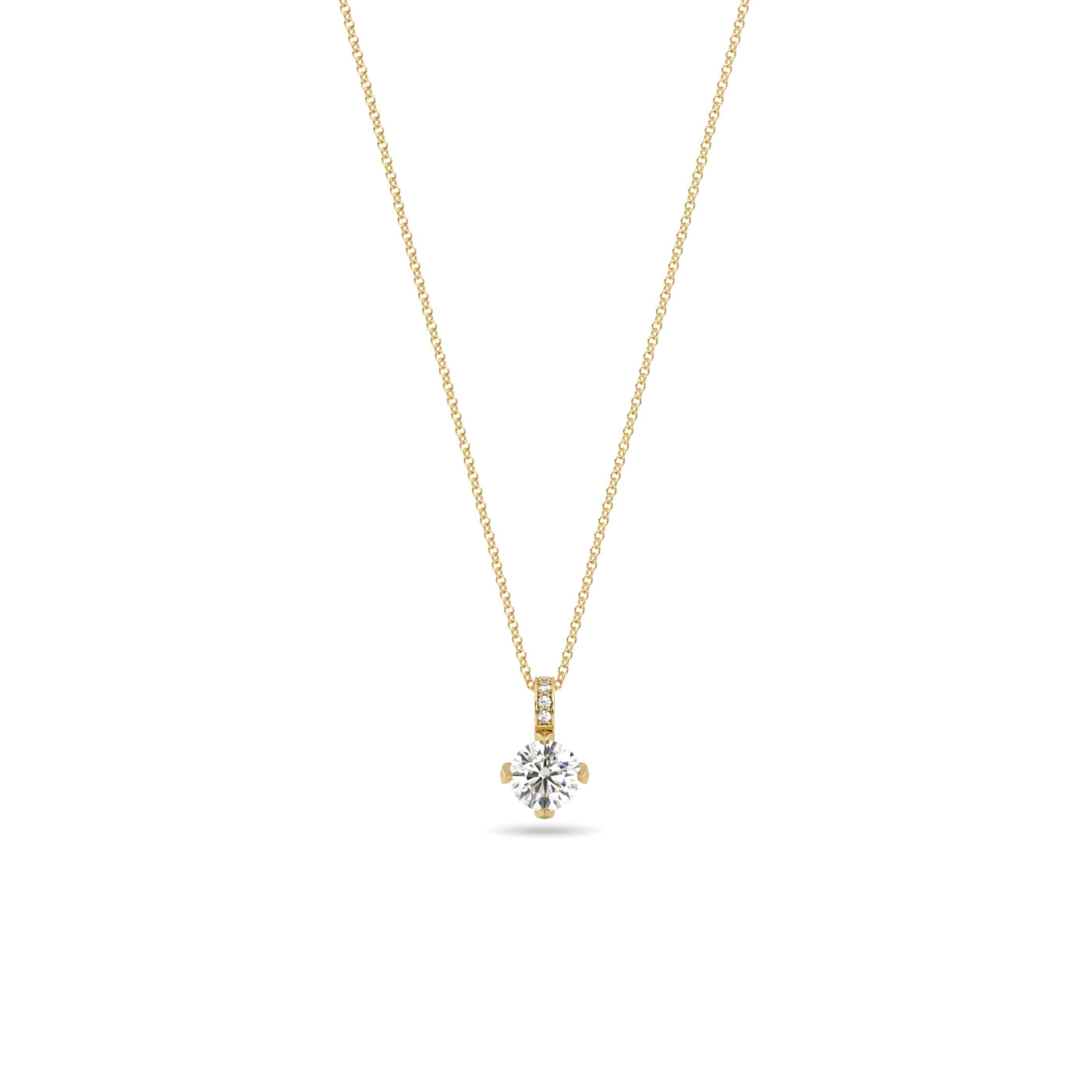 1 Carat Diamond Pendant Necklace in 18k Yellow Gold