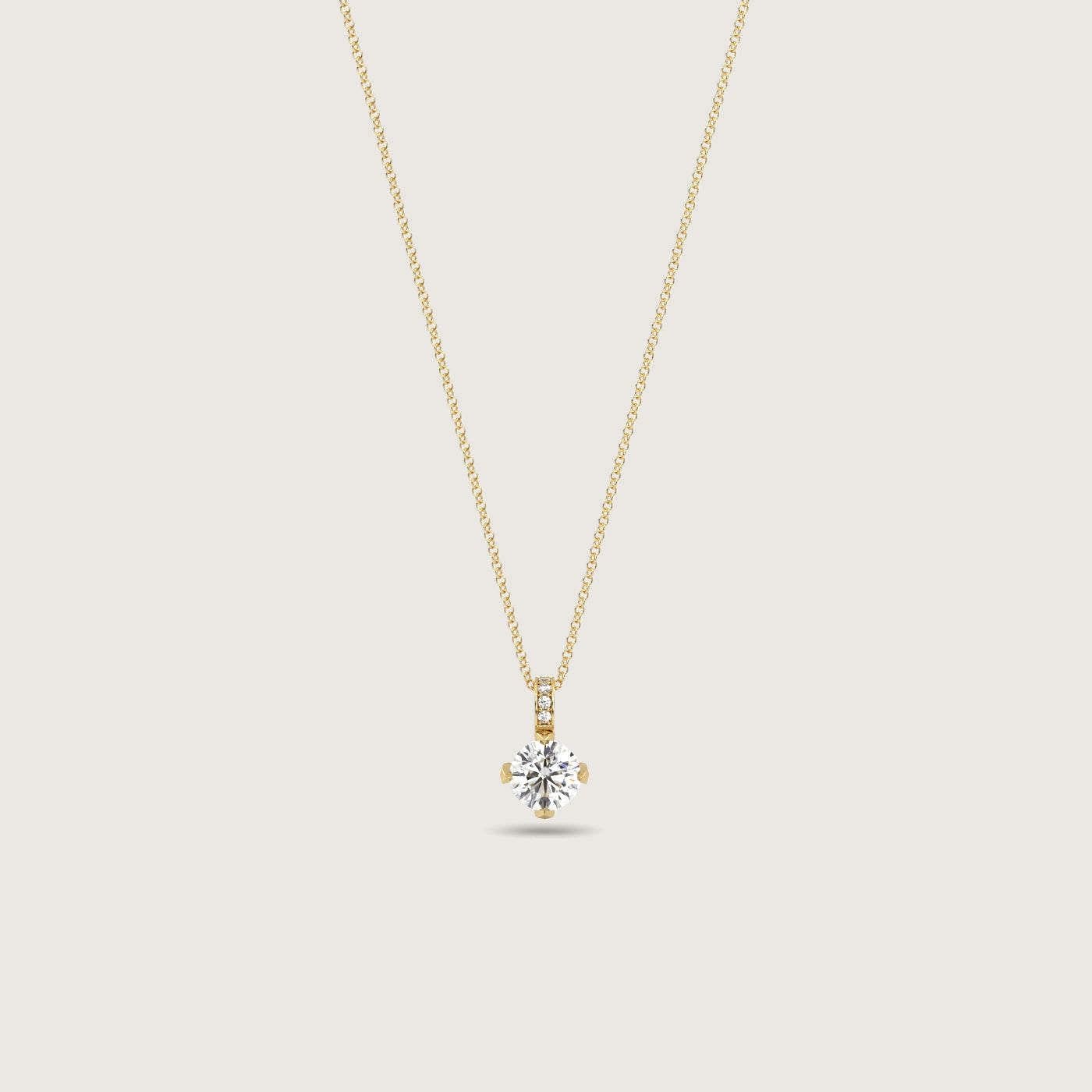 Diamond Solitaire Pendant in Fleur de Luce Setting