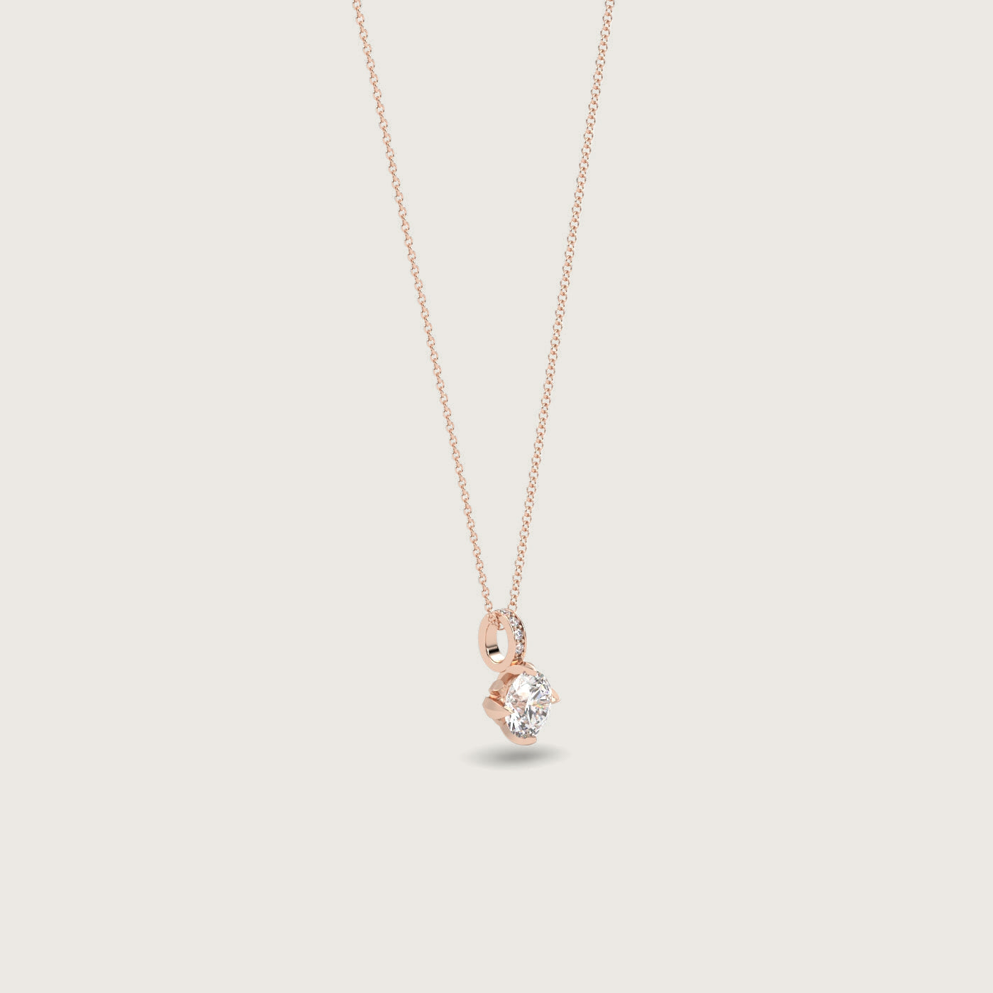 Diamond Solitaire Pendant in Fleur de Luce Setting