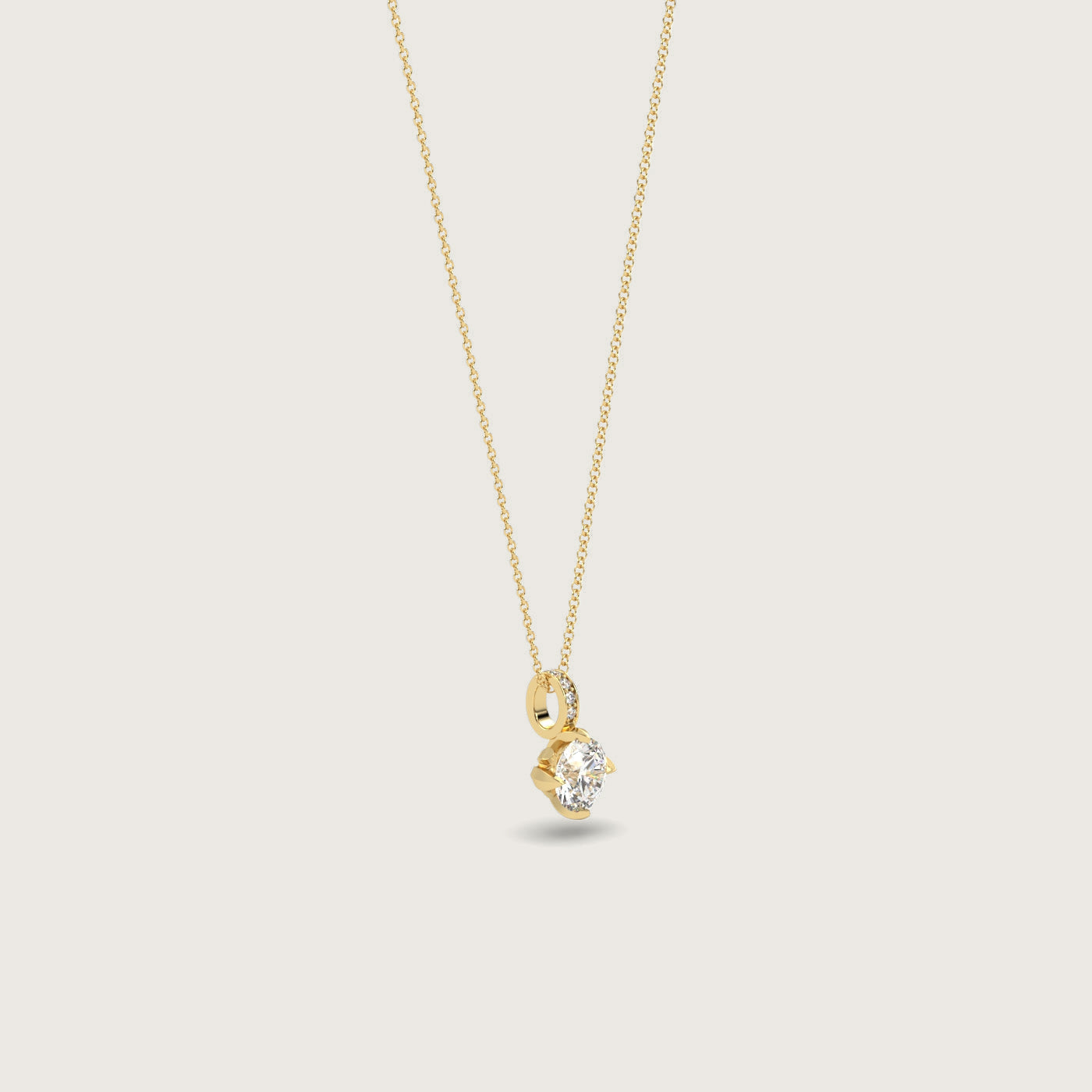 Diamond Solitaire Pendant in Fleur de Luce Setting
